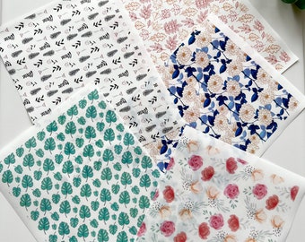 Floral Botanical Image Transfer Paper Bundle for Polymer Clay (5 Sheets) B2
