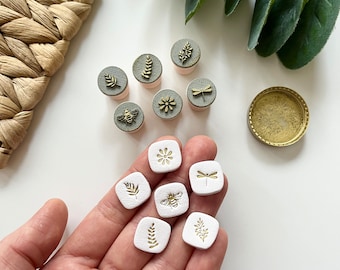 Mini Stamps Mica Powder- Floral Nature Butterfly Variations / Polymer Clay Tools / Jewellery Tools / Earring Making / Clay Tools