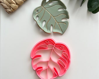 Trinket & Jewellery Dish Monstera Polymer Clay Cutter - VeeClayDesign Shop