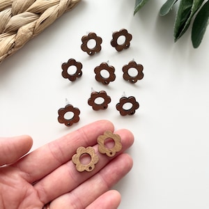 Daisy wooden studs / Polymer Clay Tools / Jewellery making / Jewellery Findings / Clay Tools / Brass Charm / Raw Brass