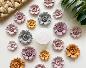 Statement Poppy Flower Moulds - 3 Sizes / Polymer Clay Cutters / Earring Making / Clay Tools/ Polymer Clay Moulds/ Floral/ Roses & Flowers