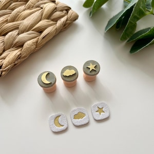 Mini-måne-, stjärn- och molnstämplar: Smyckesverktyg av polymerlera