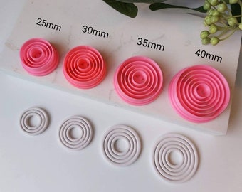 Embossed Circle Polymer Clay Cutters / Polymer Clay Tools / Jewellery Tools / Earring Making / Clay Tools