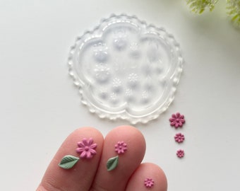 Molde de argila polimérica para microflores e folhas: ferramentas para fazer brincos