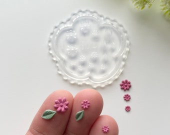 Micro Flower & Leaf Mould / Polymer Clay Cutters / Micro Cutters / Earring Making / Clay Tools/ Polymer Clay Moulds/ Floral