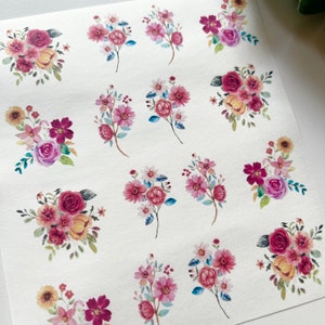 Frühlingsstrauß #1 Transferpapier (1 Bogen) B9 / Polymer Clay Werkzeuge / Schmuck / Herstellung von Ohrringen / Werkzeuge aus Ton / Floral / Botanisch