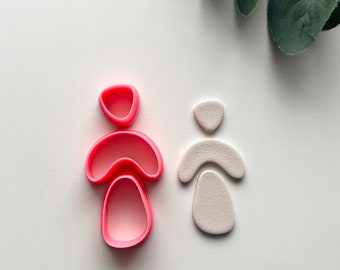 Pebble Trio Clay Cutter Set: Polymer Clay Jewelry Tools #2