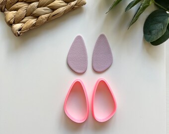 Statement Teardrop Polymer Clay Cutter for Earring Making 50mm - VeeClayDesign Shop