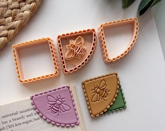 Spitze Bienen Ecke Lesezeichen: Ausstechformen aus Polymer Clay - VeeClayDesign Shop