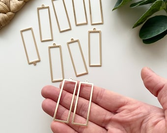 Rectangular Charms: Jewelry Findings (2 Pcs) (42mm x 15mm)