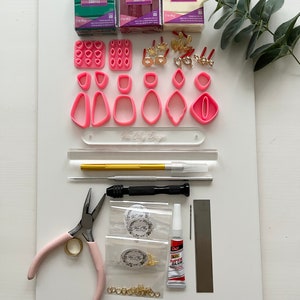 The Essentials Clay Starter Kit by VeeClayDesign -- Polymer Clay Cutters, Tools, Earring Making, Moulds
