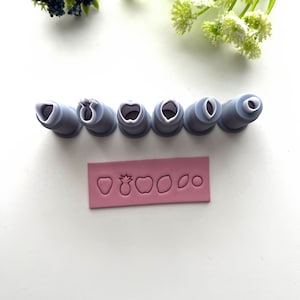6 Fruity Mini Clay Cutter Bundle / Polymer Clay Cutters / Micro Cutters / Earring Making / Clay Tools