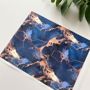Carta per trasferimento immagini blu navy con inchiostro alcolico (1 foglio) B16-5 / Strumenti di argilla polimerica / Gioielli / Creazione di orecchini / Strumenti di argilla / Floreale / Botanico