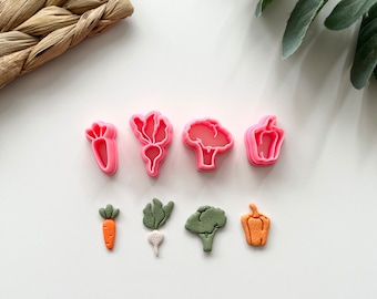 Vegetables Bundle Polymer Clay Embossed Cutters for Earring Making (Summer Garden Collection - VeeClayDesign Shop)