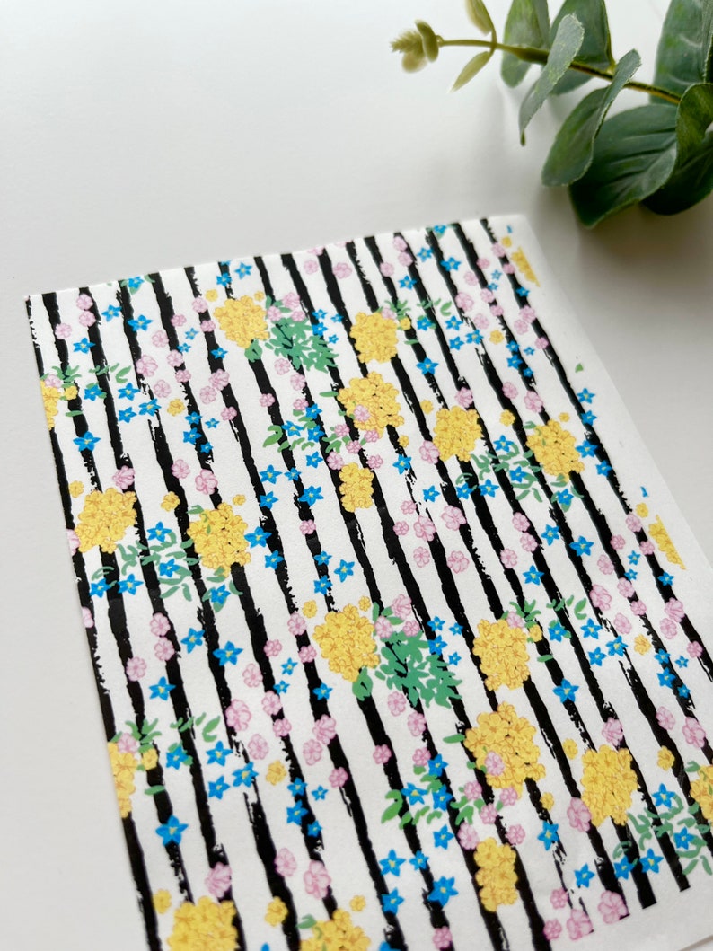 Stripy Mimosa Flower Image Transfer Paper: Polymer Clay Jewelry (1 Sheet) B1 image 3