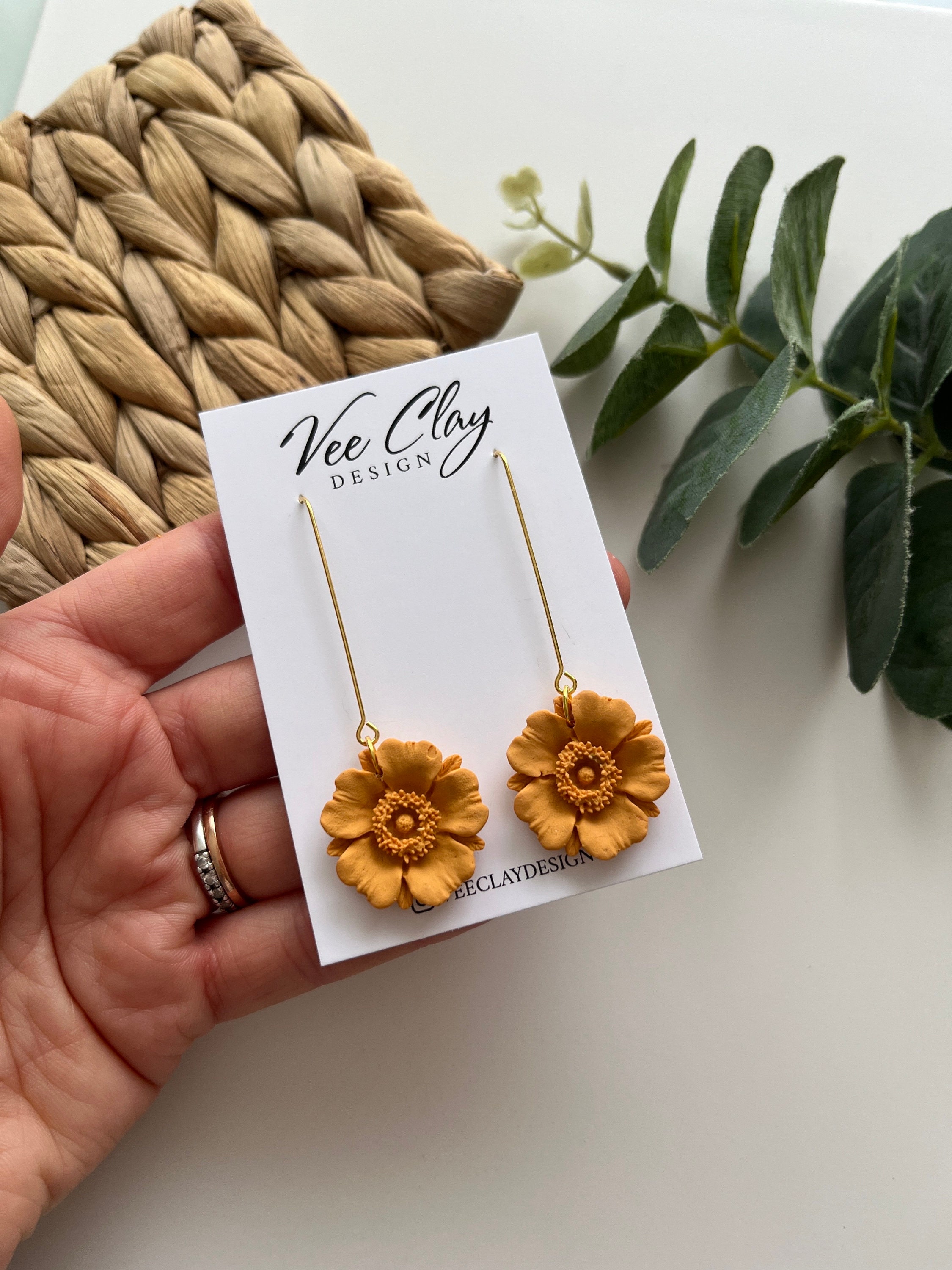 Poppy Small Polymer Clay Earrings⎟Botanical Earrings⎟Polymer Clay Earrings⎟Statement Earrings⎟Floral⎟Handmade⎟Lightweight