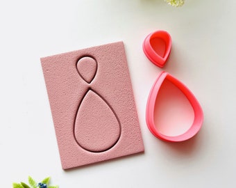 Elegant Teardrop Outline and Stud Clay Cutters / Polymer Clay Cutters / Jewellery Tools / Earring Making / Clay Tools