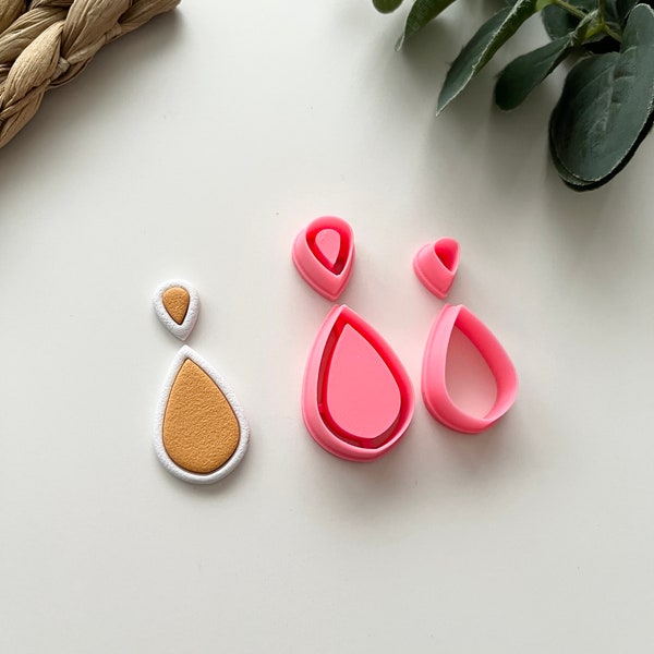 Embedded Teardrop Cutters Set of 4/ Polymer Clay Tools / Jewellery Tools / Earring Making / Clay Tools