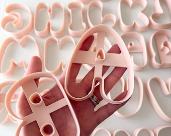 Foremki do gliny Bubble Alphabet 90 mm: narzędzie do tworzenia kolczyków z polimeru (90 mm/ 3,5 cala)