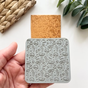 Mushrooms Texture Mat⎥Polymer Clay Tools⎥Earring Making⎥Hand Roller⎥Clay Texture Tool⎥Jewellery Tools