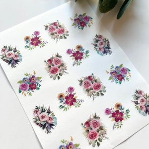 Frühlingsstrauß #2 Transferpapier (1 Bogen) B9 / Polymer Clay Werkzeuge / Schmuck / Herstellung von Ohrringen / Werkzeuge aus Ton / Floral / Botanisch