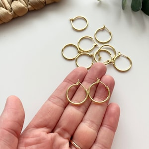 Earring Hoops 18mm (2 Pcs) / Polymer Clay Tools / Jewellery Tools / Jewellery Findings / Clay Tools / Brass Charm / Raw Brass