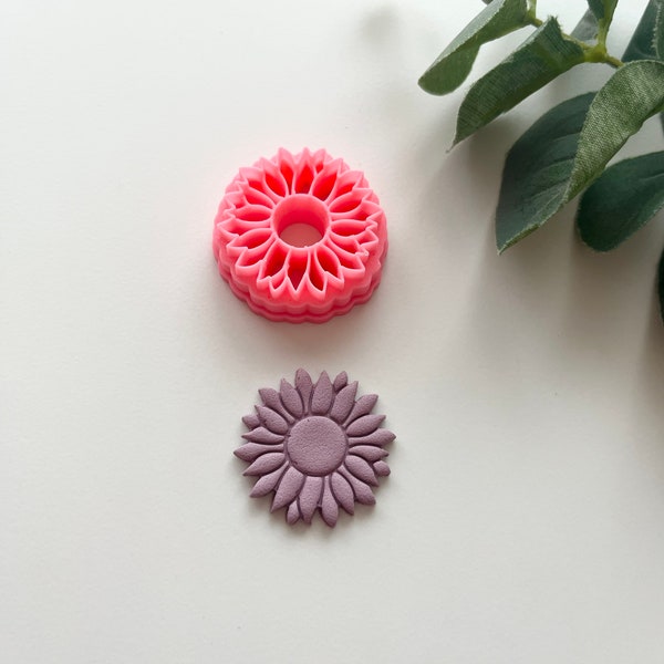 Sunflower Embossed Clay Cutter / Polymer Clay Tools / Jewellery Tools / Spring Earrings /Earring Making / Clay Tools