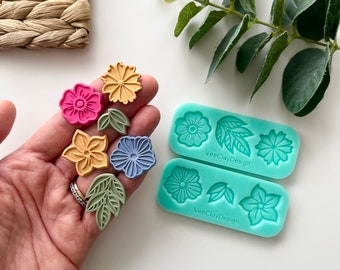 Flower Mould Collections for Polymer Clay Earring Making - 2 Versions