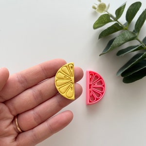 Embossed Lemon Clay Cutter: Polymer Jewelry Tool (35mm)
