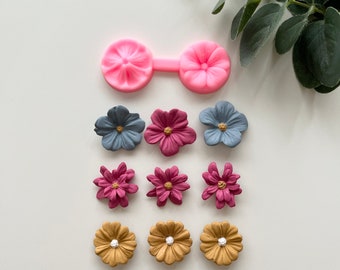 Flower Press Mould / Polymer Clay Cutters / Micro Cutters / Earring Making / Clay Tools/ Polymer Clay Moulds/ Floral/ Roses & Flowers