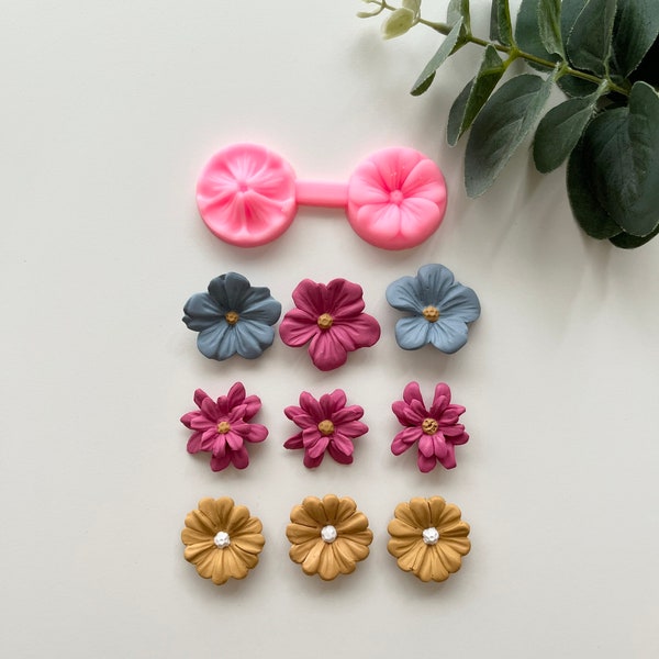 Flower Press Mould / Polymer Clay Cutters / Micro Cutters / Earring Making / Clay Tools/ Polymer Clay Moulds/ Floral/ Roses & Flowers