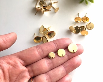 Round petite studs  (2 Pcs) / Clay Tools / Jewellery Tools / Jewellery Findings / Clay Tools / Brass Charm / Raw Brass /