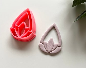 Lotus Teardrop Clay Cutter / Polymer Clay Tools / Jewellery Tools / Earring Making / Clay Tools