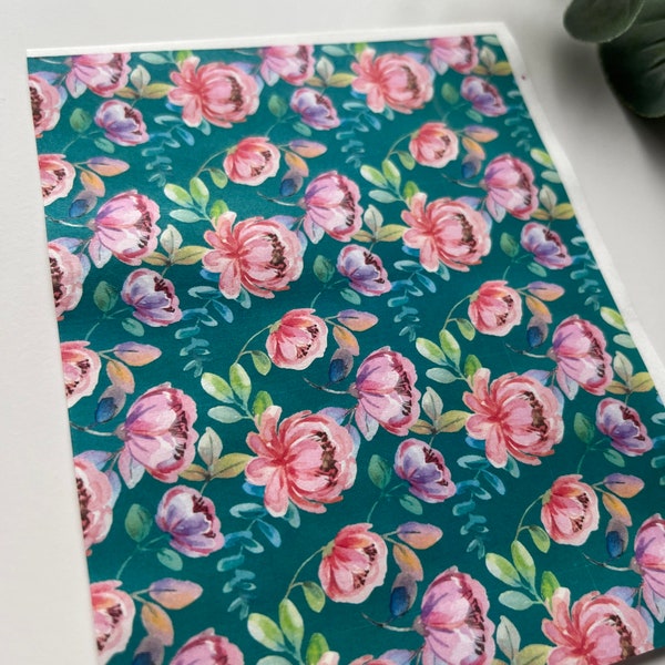 Pink Peony Image Transfer Paper (1 Sheet)/ Polymer Clay Tools / Jewellery / Earring Making / Clay Tools / Floral / Botanical
