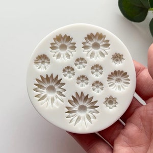 7 Flower Mould Bouquet / Polymer Clay Cutters / Micro Cutters / Earring Making / Clay Tools/ Polymer Clay Moulds/ Floral/ Roses & Flowers image 6