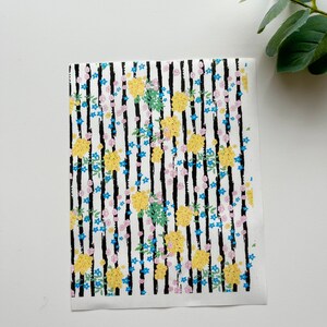 Stripy Mimosa Flower Image Transfer Paper: Polymer Clay Jewelry (1 Sheet) B1 image 2