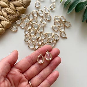 Crystal Teardrops L (2pc) /Polymer Clay Tools/Jewellery making/ Jewellery Findings / Clay Tools / Brass Charm / Raw Brass