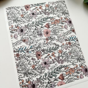 Blommor 9 Transferpapper: Polymer Clay Smyckesdesign F9