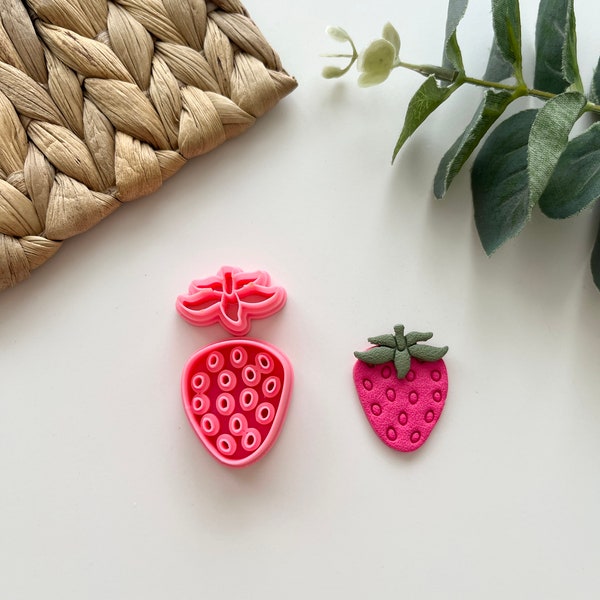 Embossed Strawberry set Clay Cutter / Polymer Clay Tools / Jewellery Tools / Earring Making / Clay Tools Draft / Clay Suppliers