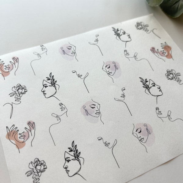 Faces Image Transfer Paper (1 Sheet)/ Polymer Clay Tools / Jewellery / Earring Making / Clay Tools / Floral / Botanical