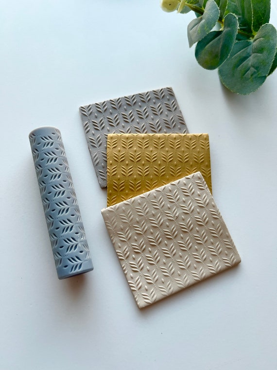 Art Deco Texture Roller: Floral Polymer Clay Tool