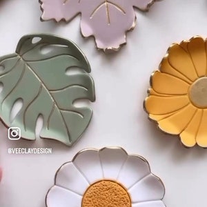 Trinket & Jewellery Dish Monstera Polymer Clay Cutter - Veeclaydesign Shop  - Etsy