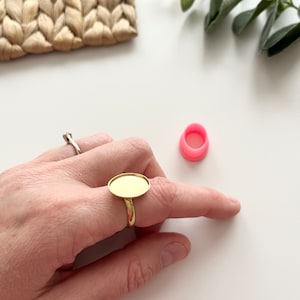 Oval Ring Base 18mm and Cutter - Boho- Floral- Polymer Clay Earrings- VeeClayDesign Shop