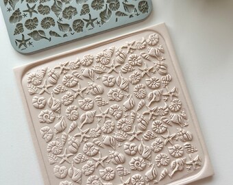 CHGCRAFT Tappetino con Texture In Argilla con Conchiglie Oceaniche Tappetino con Texture In Argilla per Animali Oceanici, per Realizzare Gioielli con Orecchini In Argilla Polimerica, 4x2.6 pollice
