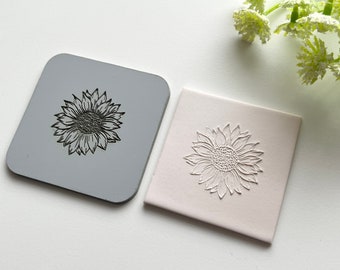 Sunflower Texture Mat: Polymer Clay Earring Tool (30mm)