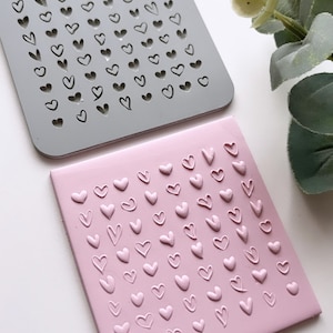 Heart Texture Mat⎥Polymer Clay Tools⎥Earring Making⎥Hand Roller⎥Clay Texture Tool⎥Jewellery Tools