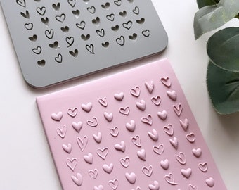 Heart Texture Mat⎥Polymer Clay Tools⎥Earring Making⎥Hand Roller⎥Clay Texture Tool⎥Jewellery Tools