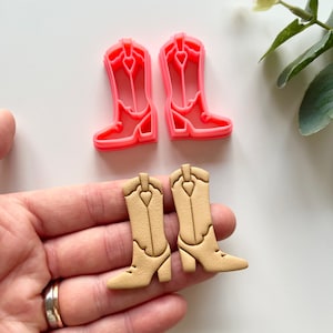 Cowgirl Boot Clay Cutter Embossed / Polymer Clay Tools / Jewellery Tools / Earring Making / Clay Tools