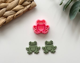 Frog Polymer Clay Embossed Cutter for Earring Making (Summer Garden Collection - VeeClayDesign Shop)