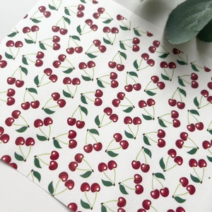 Kirschen Transfer Papier (1 Bogen)/ Polymer Clay Werkzeuge / Schmuck / Ohrring Herstellung / Werkzeuge aus Ton / Floral / Botanisch